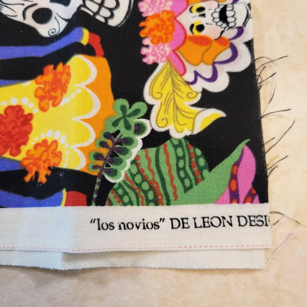 3 Pc Cotton Fabric Dia de los Muertos Solid 22x25–14x22